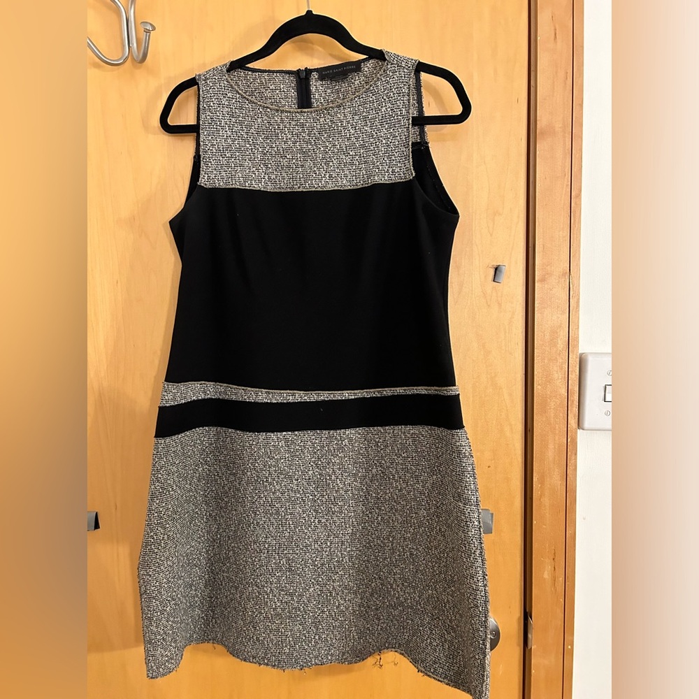 Marie St. Pierre Dress, neoprene and cotton knit with stretch